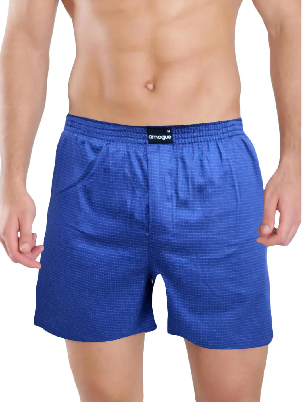 White Royal Blue Cool Printed Cotton Boxers Combo