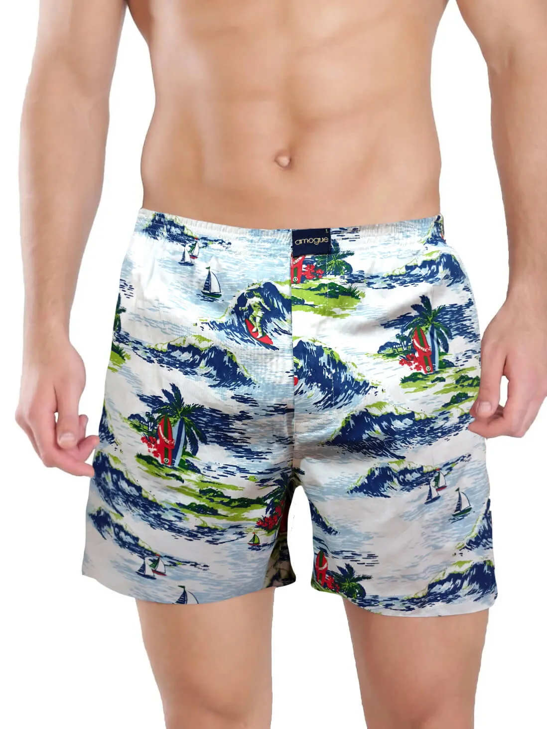 White Sea & Navy Dotted Printed Men Boxers