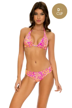WILD SWEETHEART - Triangle Halter Top & Seamless Full Ruched Back Bottom • Multicolor