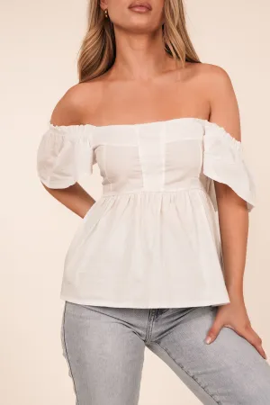 Witte top met peplum - Chelsey