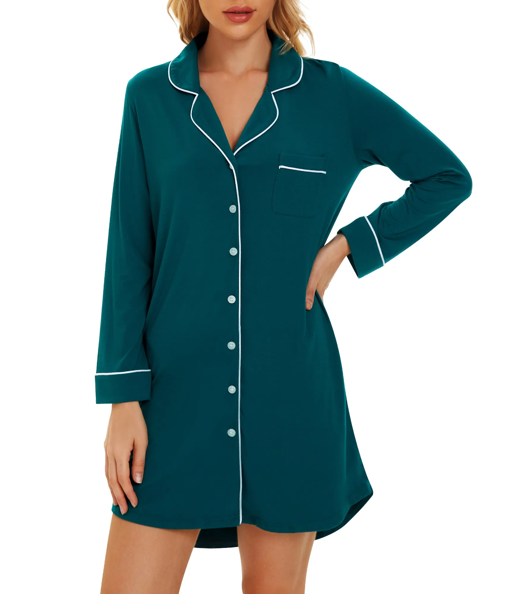 WiWi Bamboo Comfy Long Sleeve Nightgowns