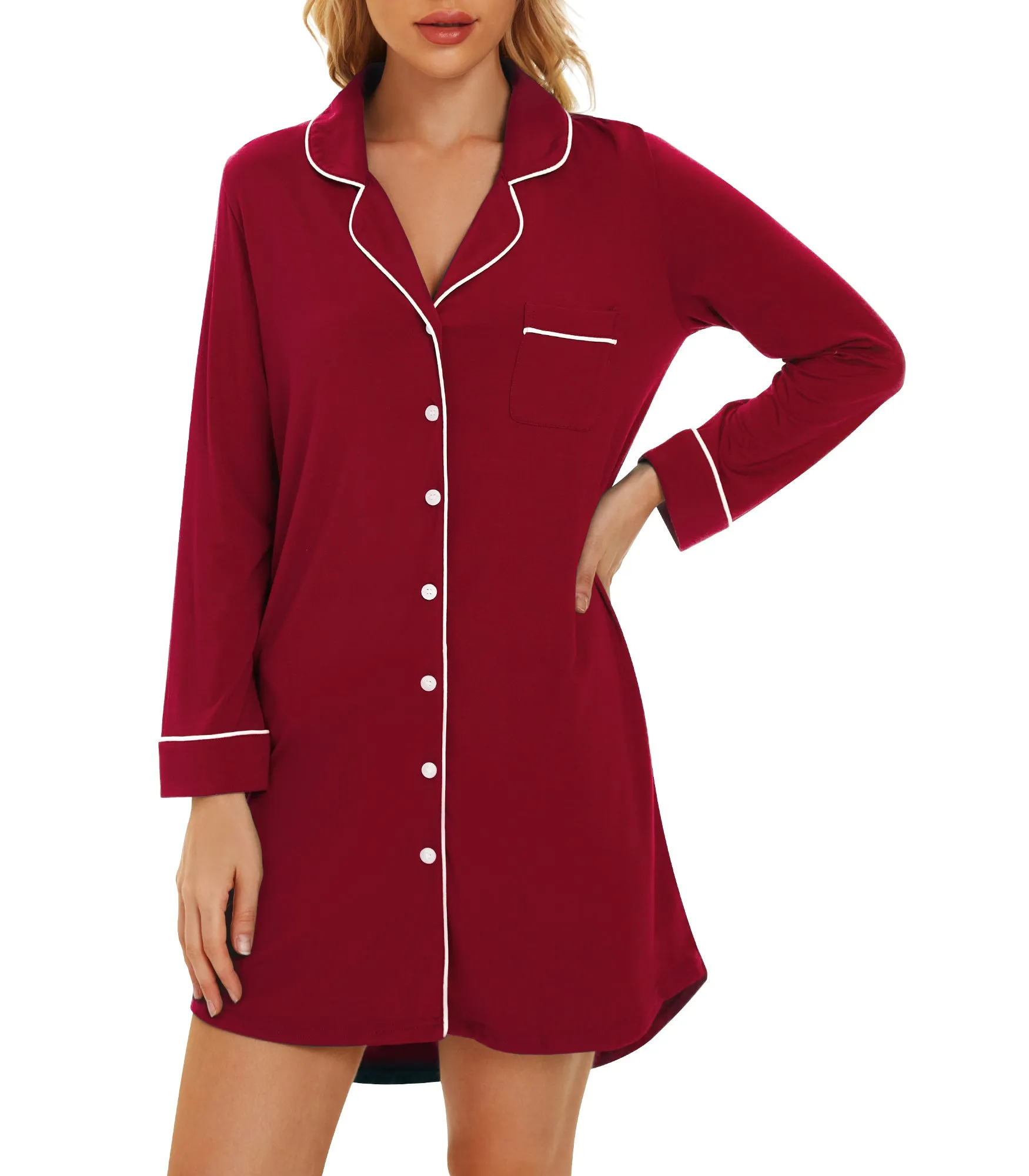 WiWi Bamboo Comfy Long Sleeve Nightgowns