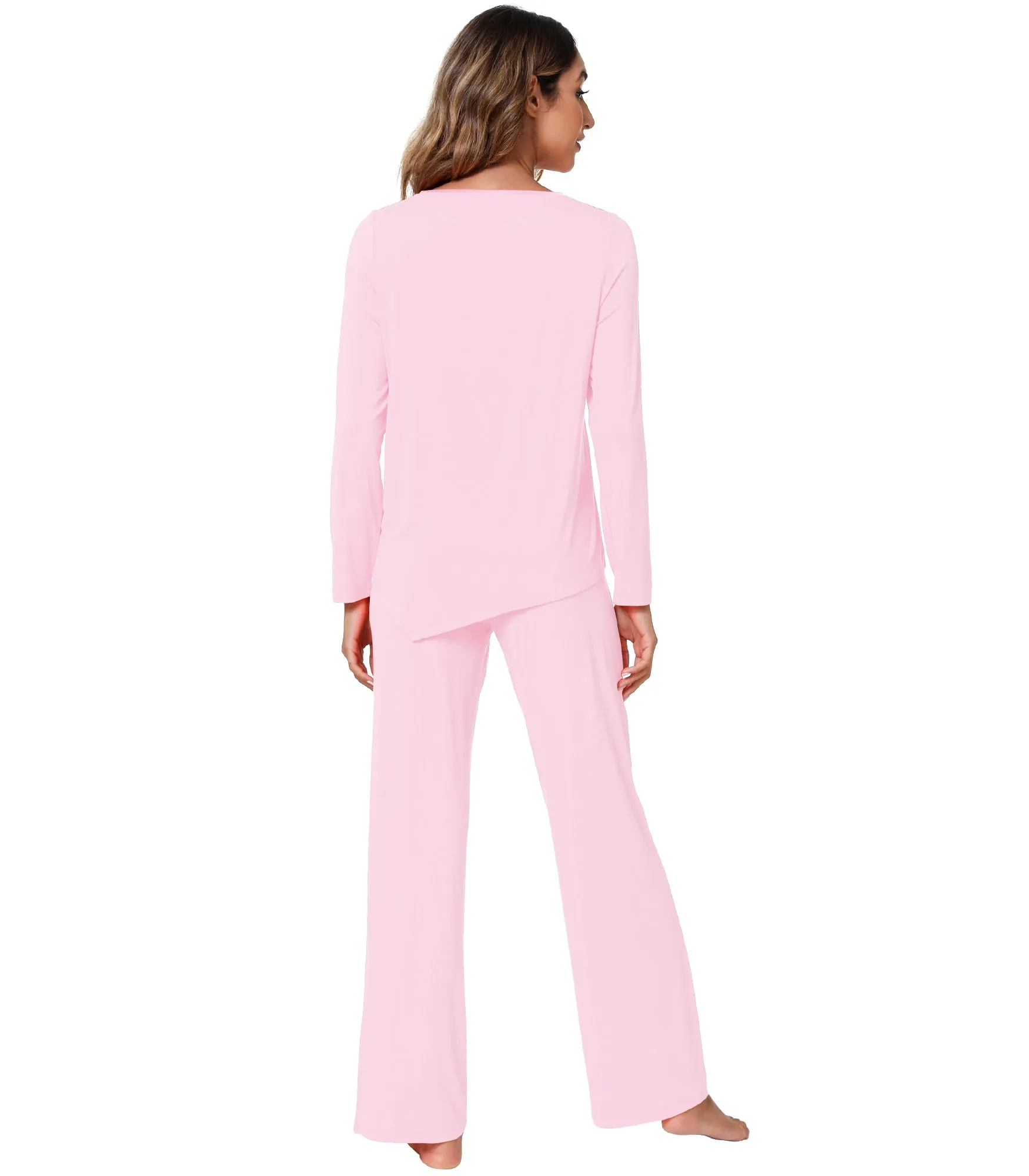 WiWi Womens Bamboo Long Sleeve Sleepwear Pjs