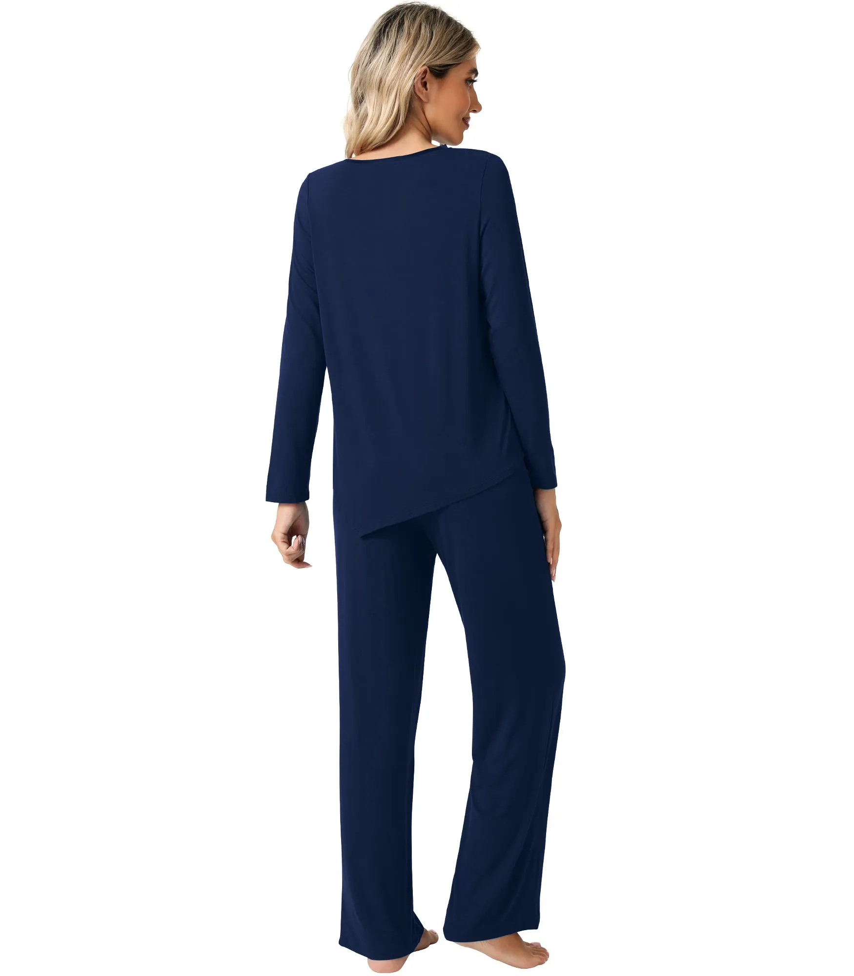 WiWi Womens Bamboo Long Sleeve Sleepwear Pjs