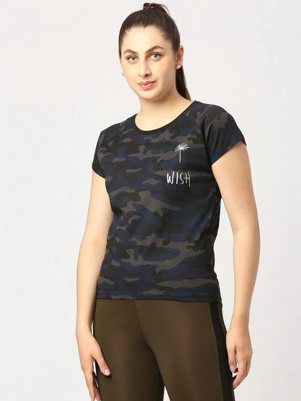 Women Camouflage Prints Navy Sports T-Shirt - Space Tee-Camo-NY