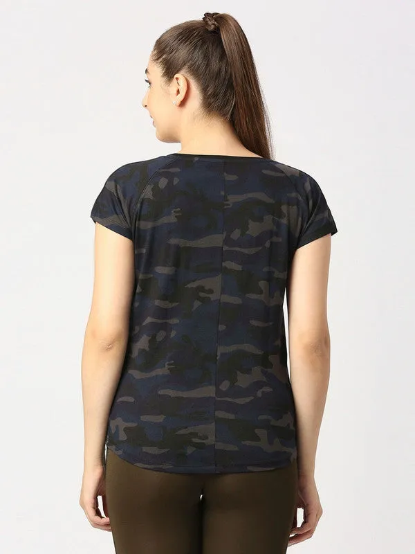 Women Camouflage Prints Navy Sports T-Shirt - Space Tee-Camo-NY