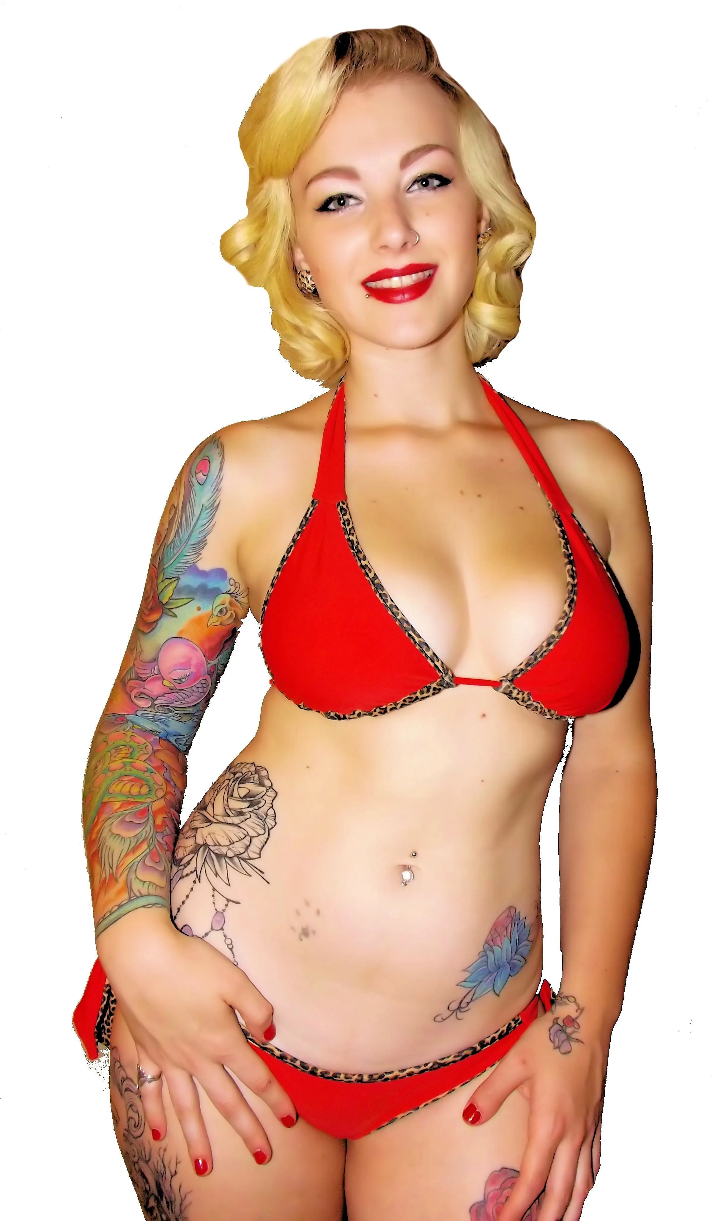 Women's 2 Piece Bathing Suit Reversible Leopard Print Tie Side Bikini Set