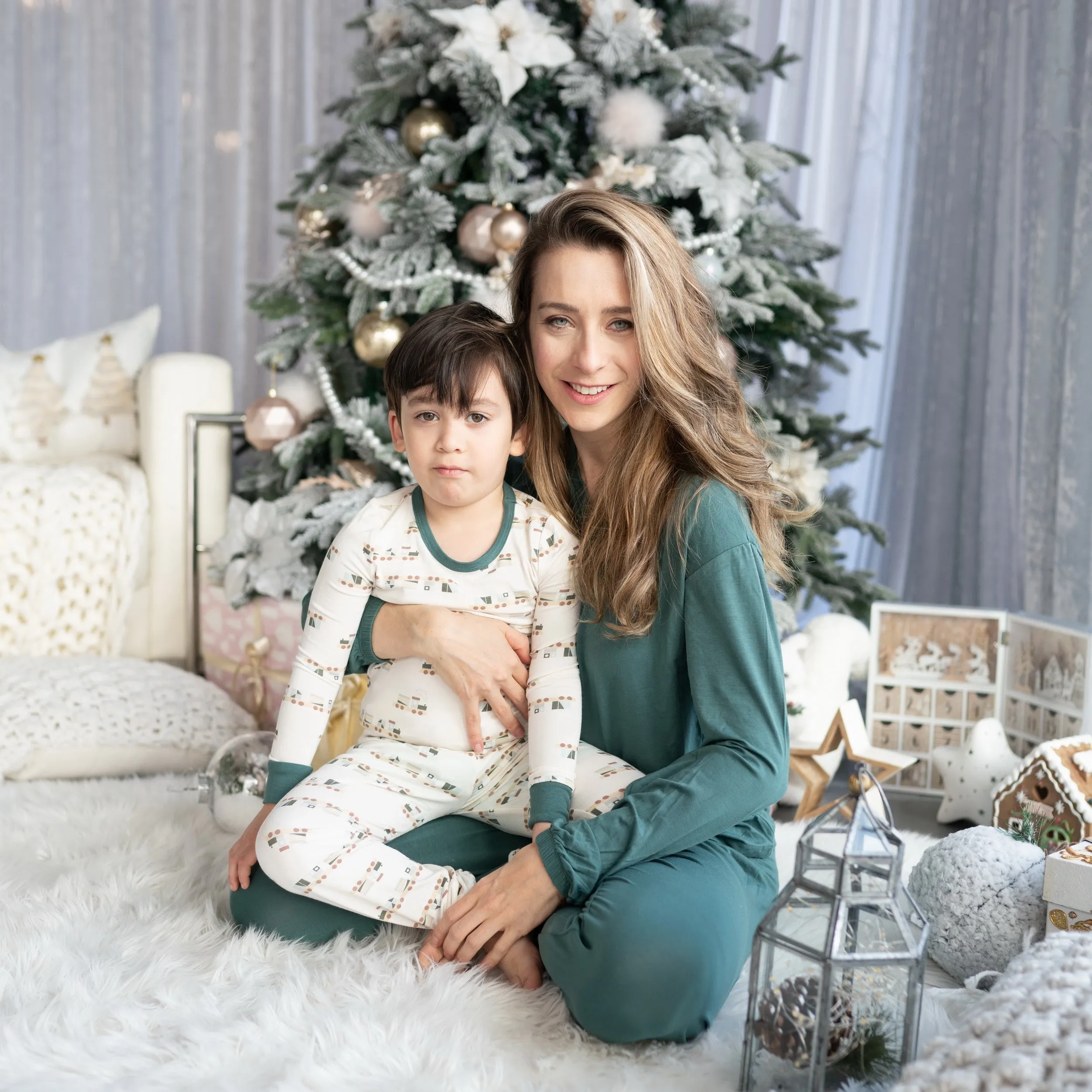 Women's Bamboo Long Sleeve Loungewear Set (Pine)