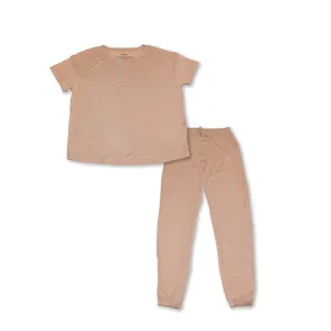 Women's Bamboo Short Sleeve Loungewear Set (Maple Sugar)