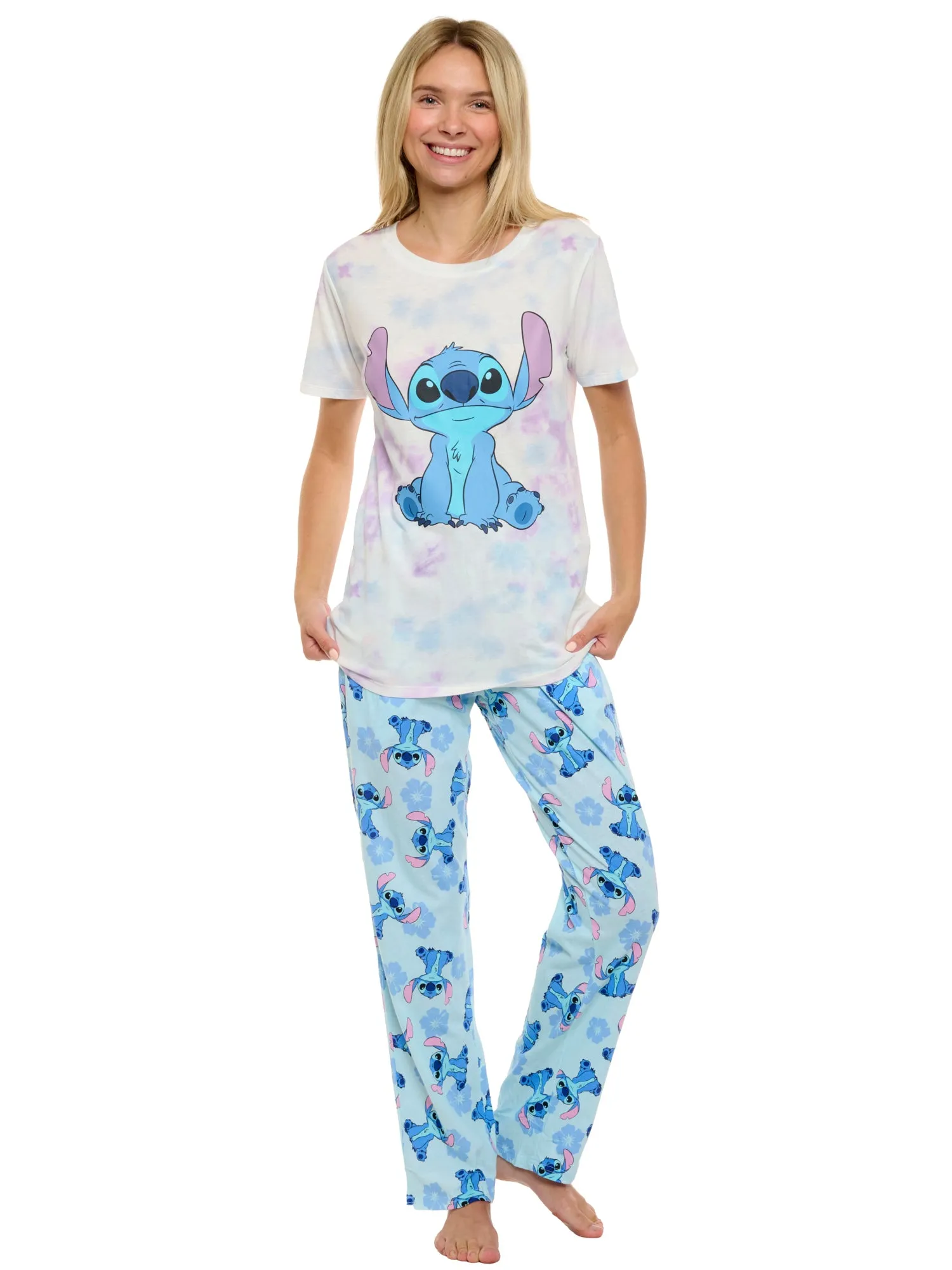 Women's Disney Stitch T-Shirt and Lounge Pants Set Loungewear Sleepwear