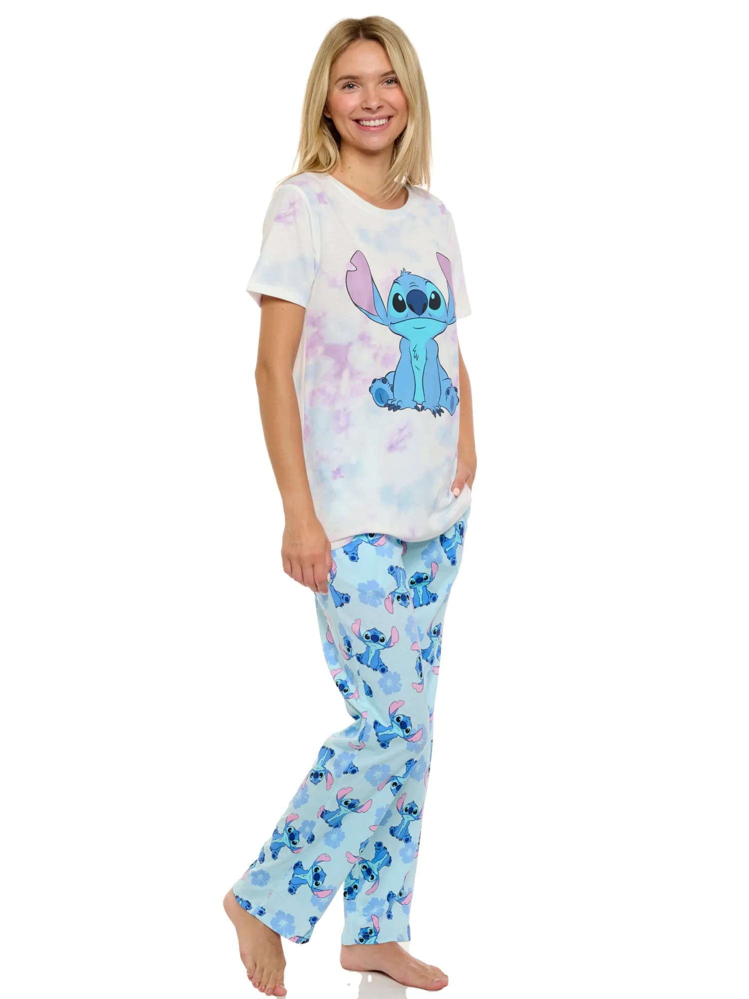 Women's Disney Stitch T-Shirt and Lounge Pants Set Loungewear Sleepwear