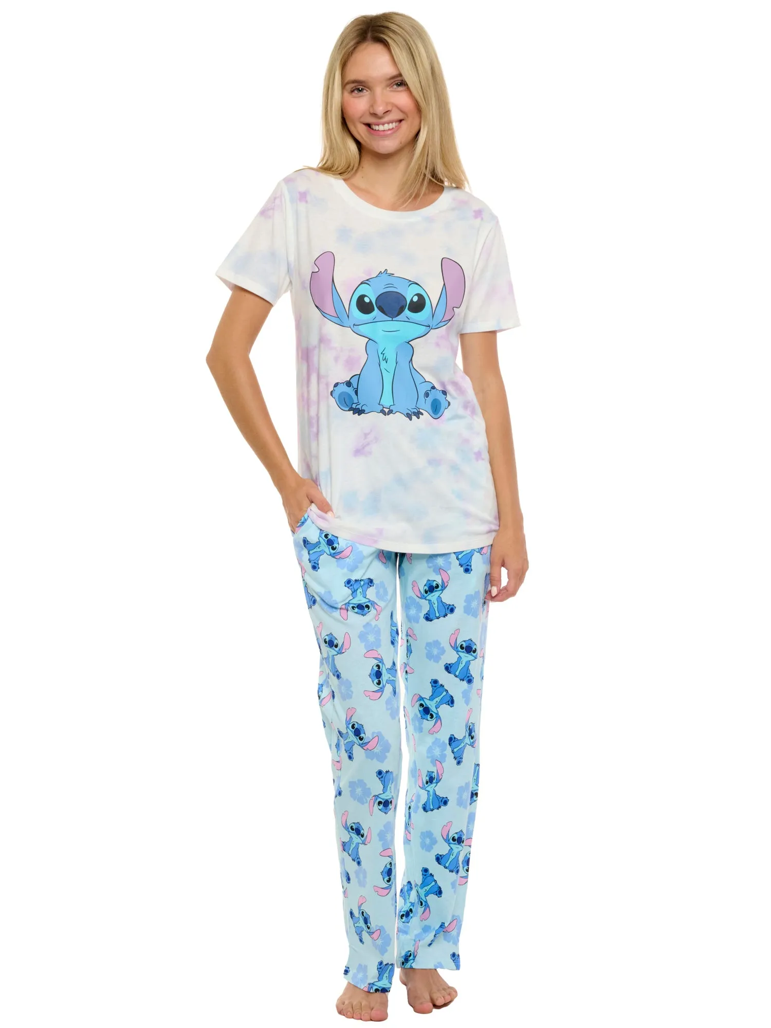 Women's Disney Stitch T-Shirt and Lounge Pants Set Loungewear Sleepwear