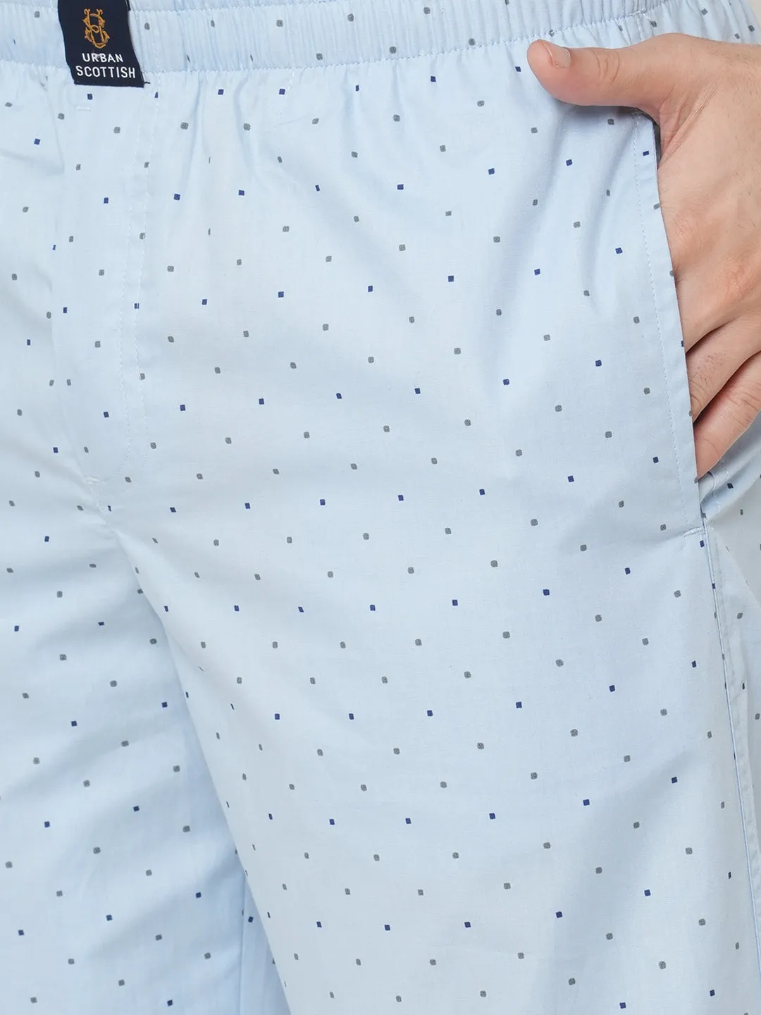 Women's Printed, Blue, Cotton, Regular Fit, Elasticated, Waistband, Pyjama  With Side Pockets