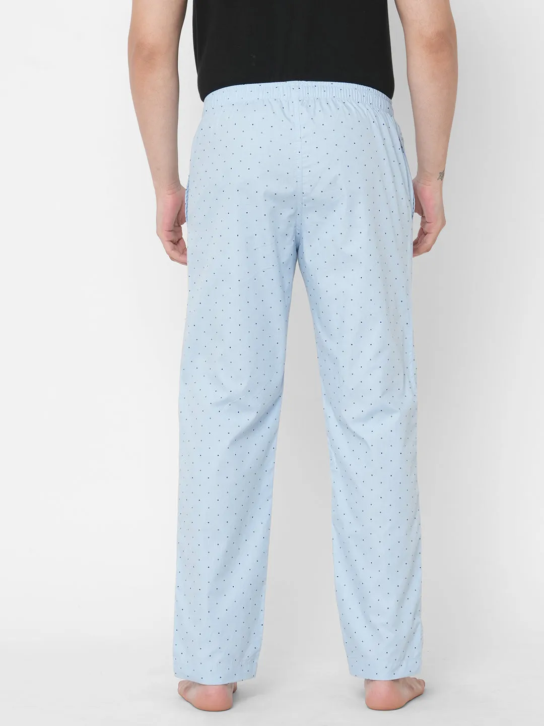 Women's Printed, Blue, Cotton, Regular Fit, Elasticated, Waistband, Pyjama  With Side Pockets