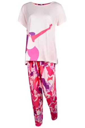 Womens Printed Short Sleeves Cotton Pyjamas Set