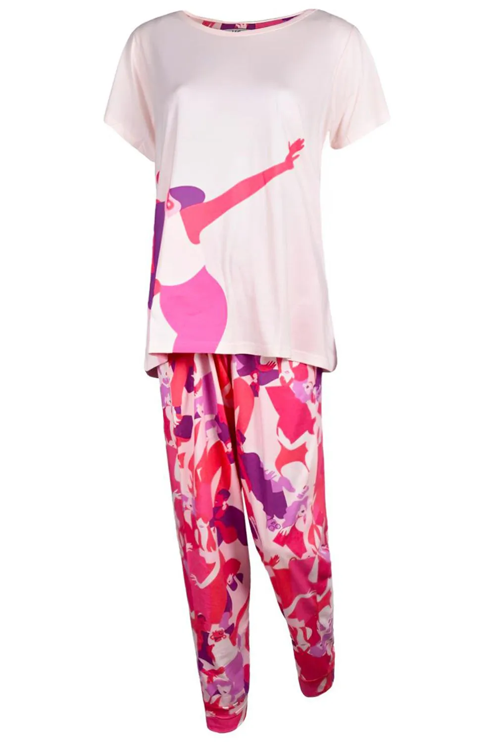 Womens Printed Short Sleeves Cotton Pyjamas Set