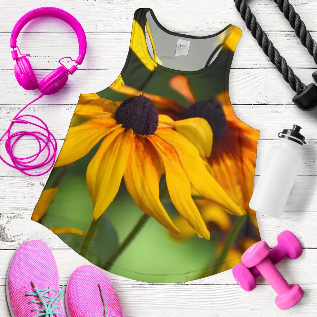 Women's Racerback Tank - Yellow Daisies Design