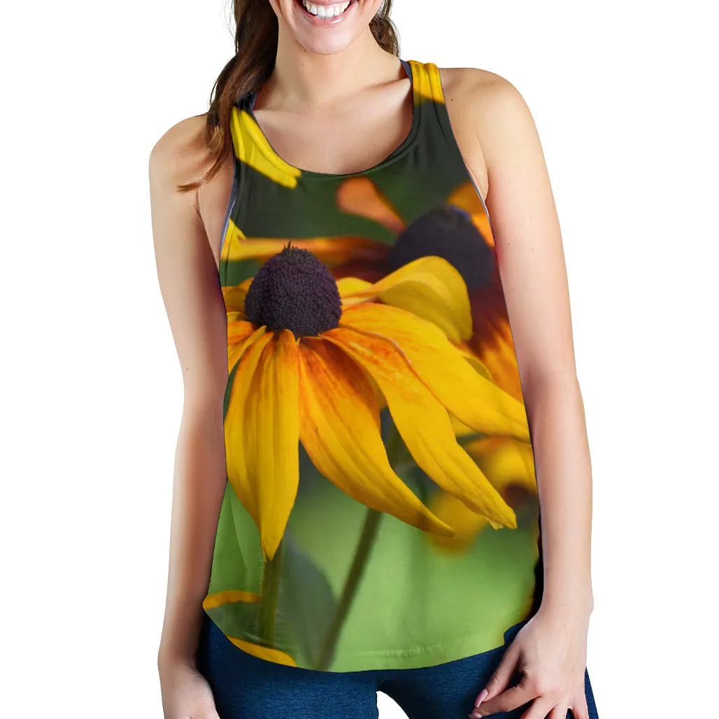 Women's Racerback Tank - Yellow Daisies Design