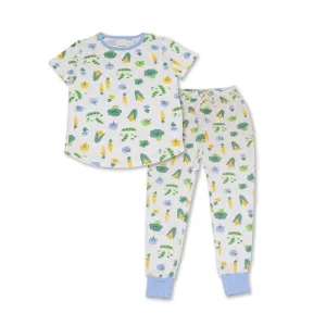 Wommen's Bamboo Short Sleeve Pajama Set (Farmers Market Print)