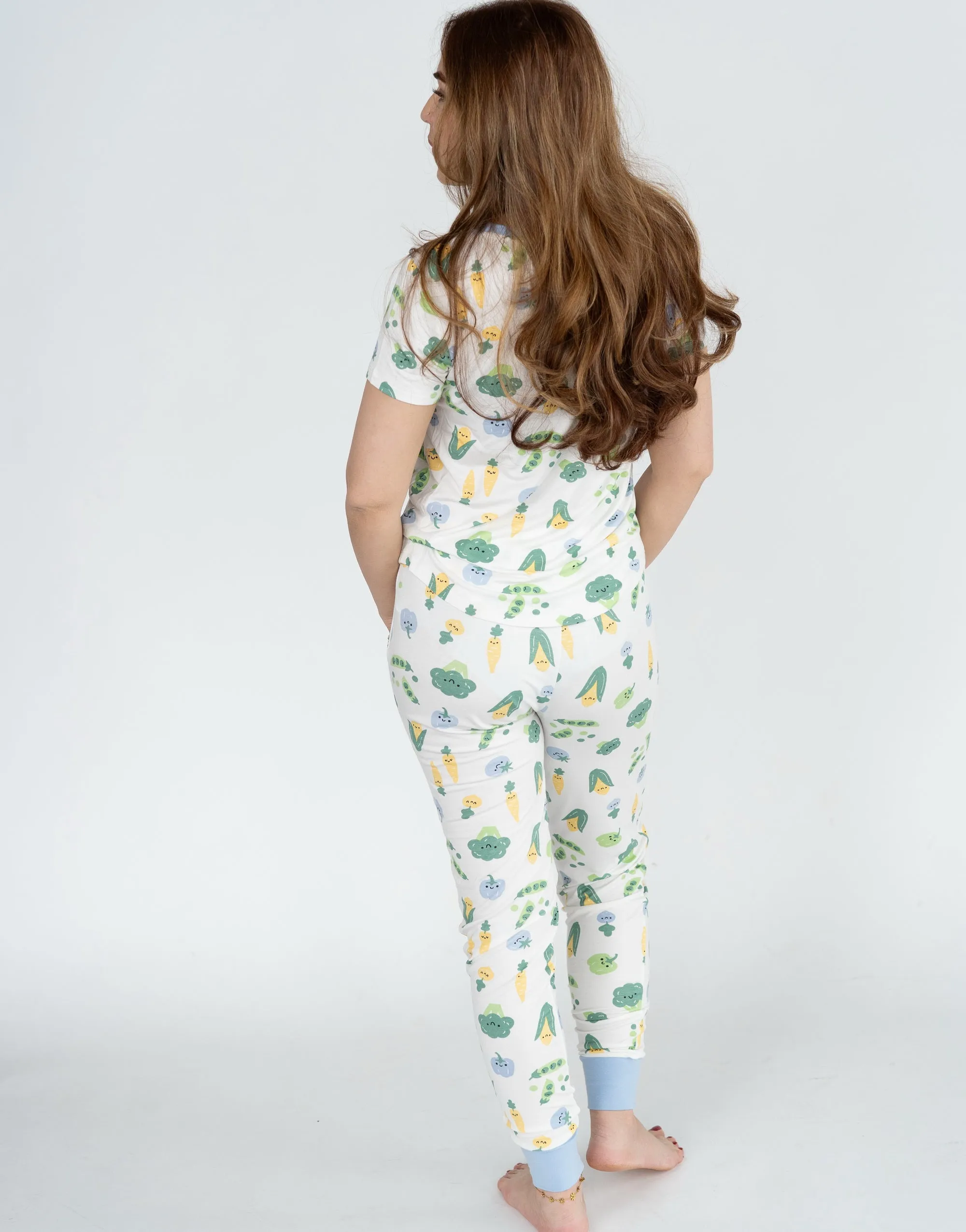 Wommen's Bamboo Short Sleeve Pajama Set (Farmers Market Print)