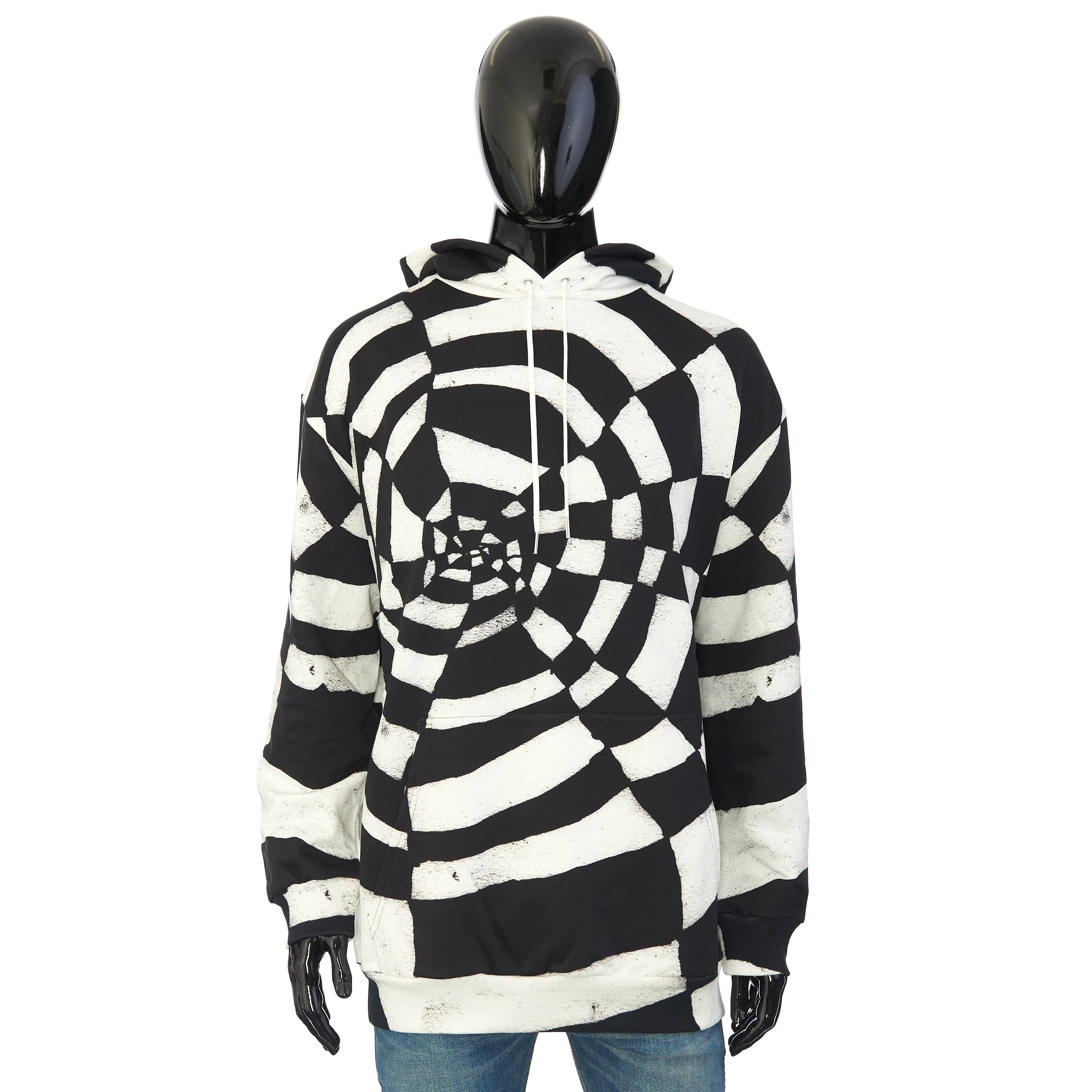 x Harry Wyld "Spider” Print Oversized Hoodie In Black And White Cotton Fleece