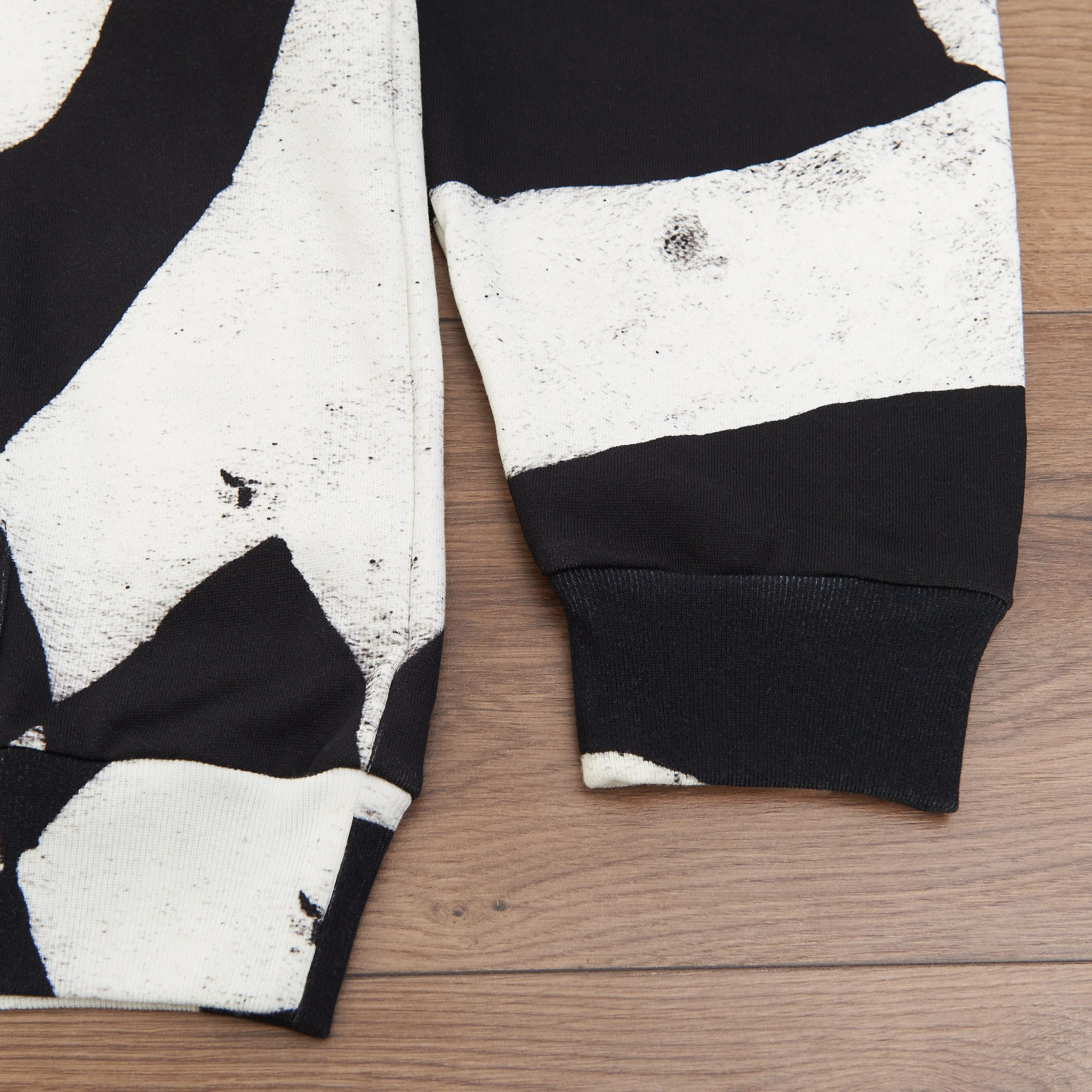 x Harry Wyld "Spider” Print Oversized Hoodie In Black And White Cotton Fleece