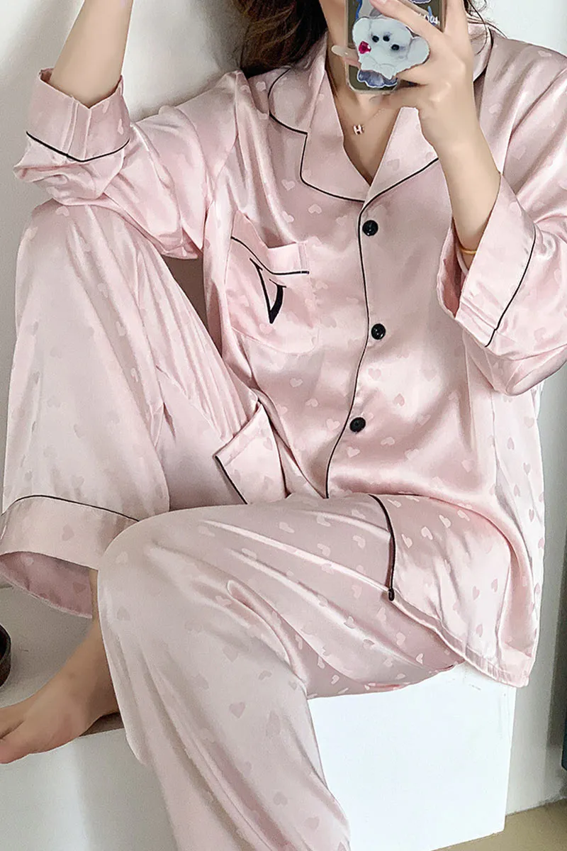 XK0270 Hearts Silky Homewear Set