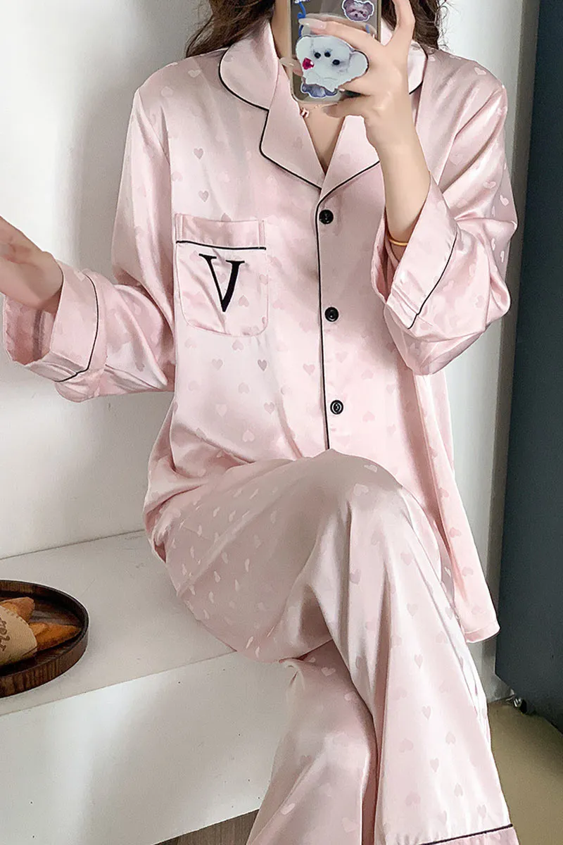 XK0270 Hearts Silky Homewear Set