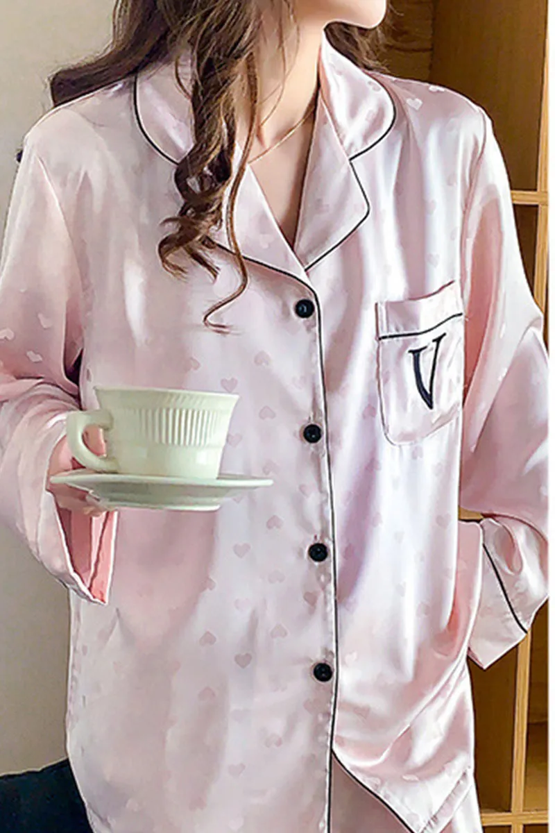 XK0270 Hearts Silky Homewear Set