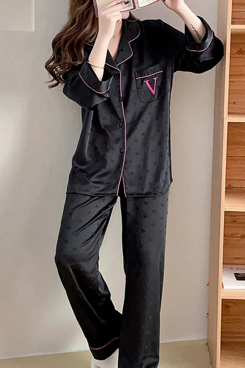 XK0270 Hearts Silky Homewear Set