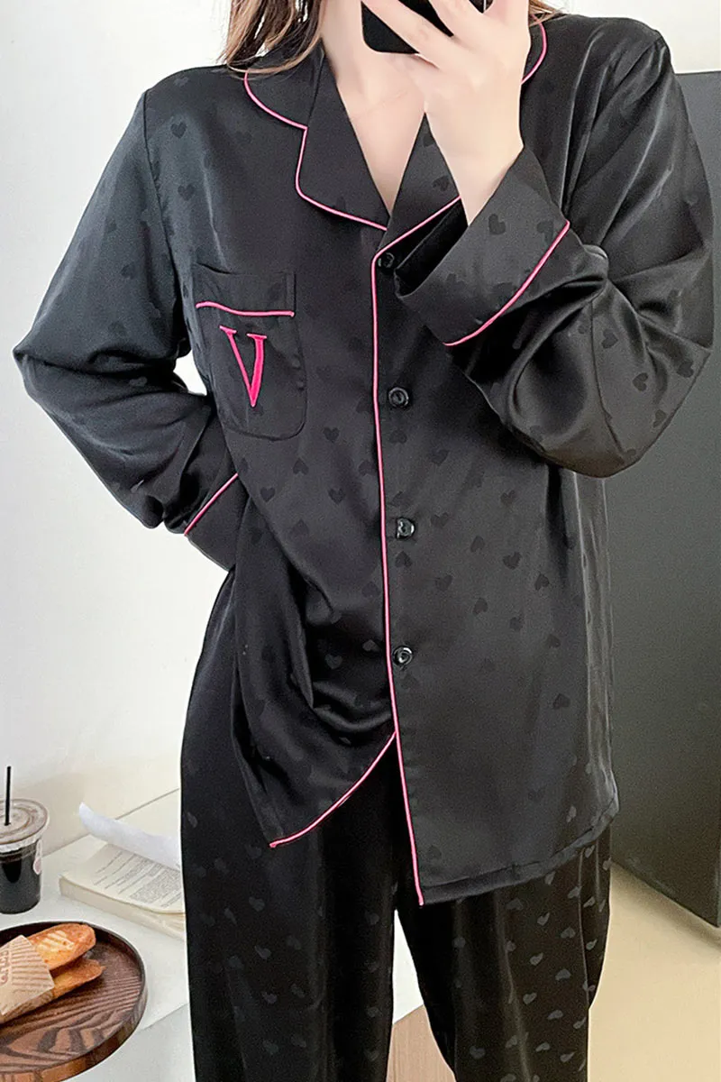 XK0270 Hearts Silky Homewear Set