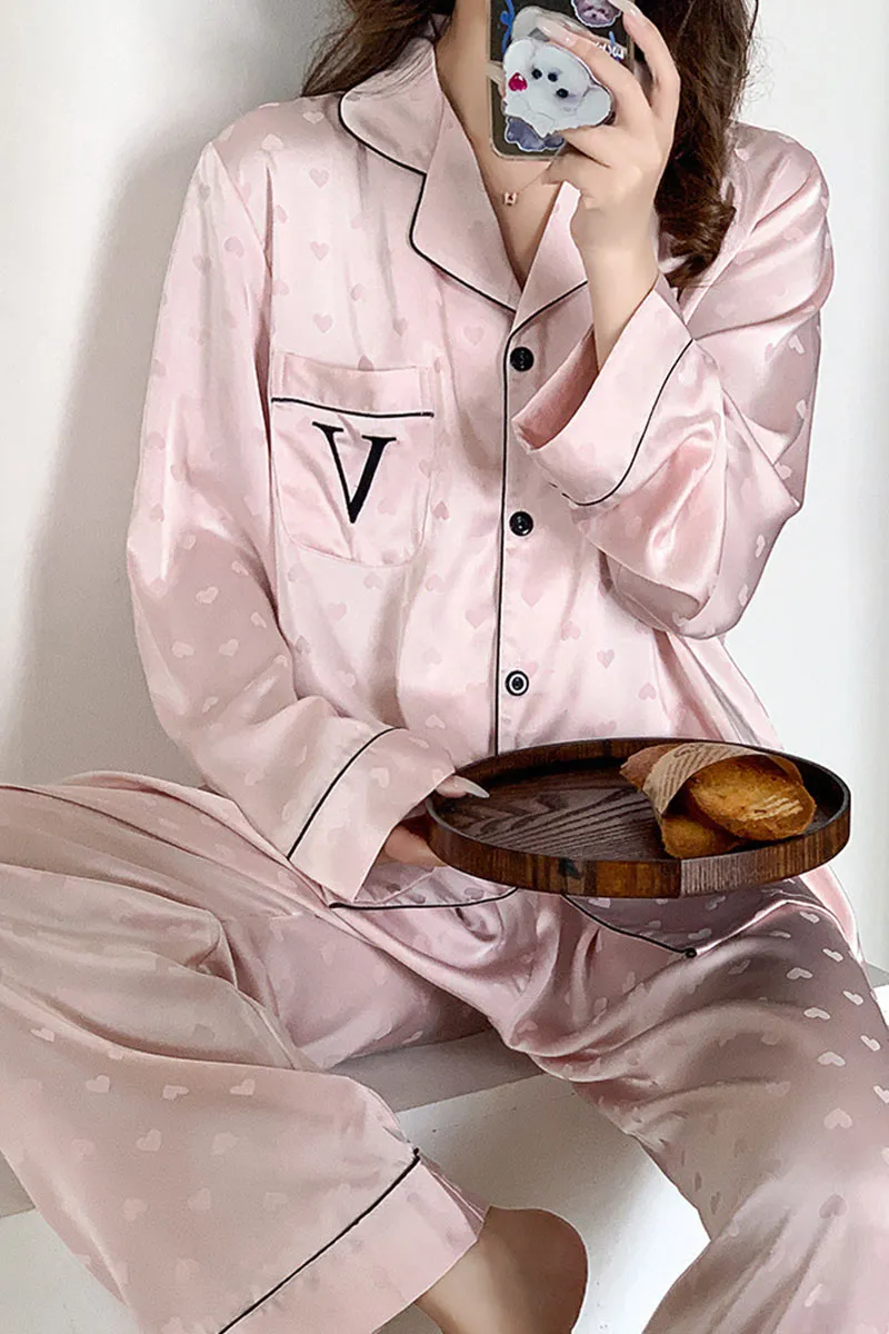 XK0270 Hearts Silky Homewear Set