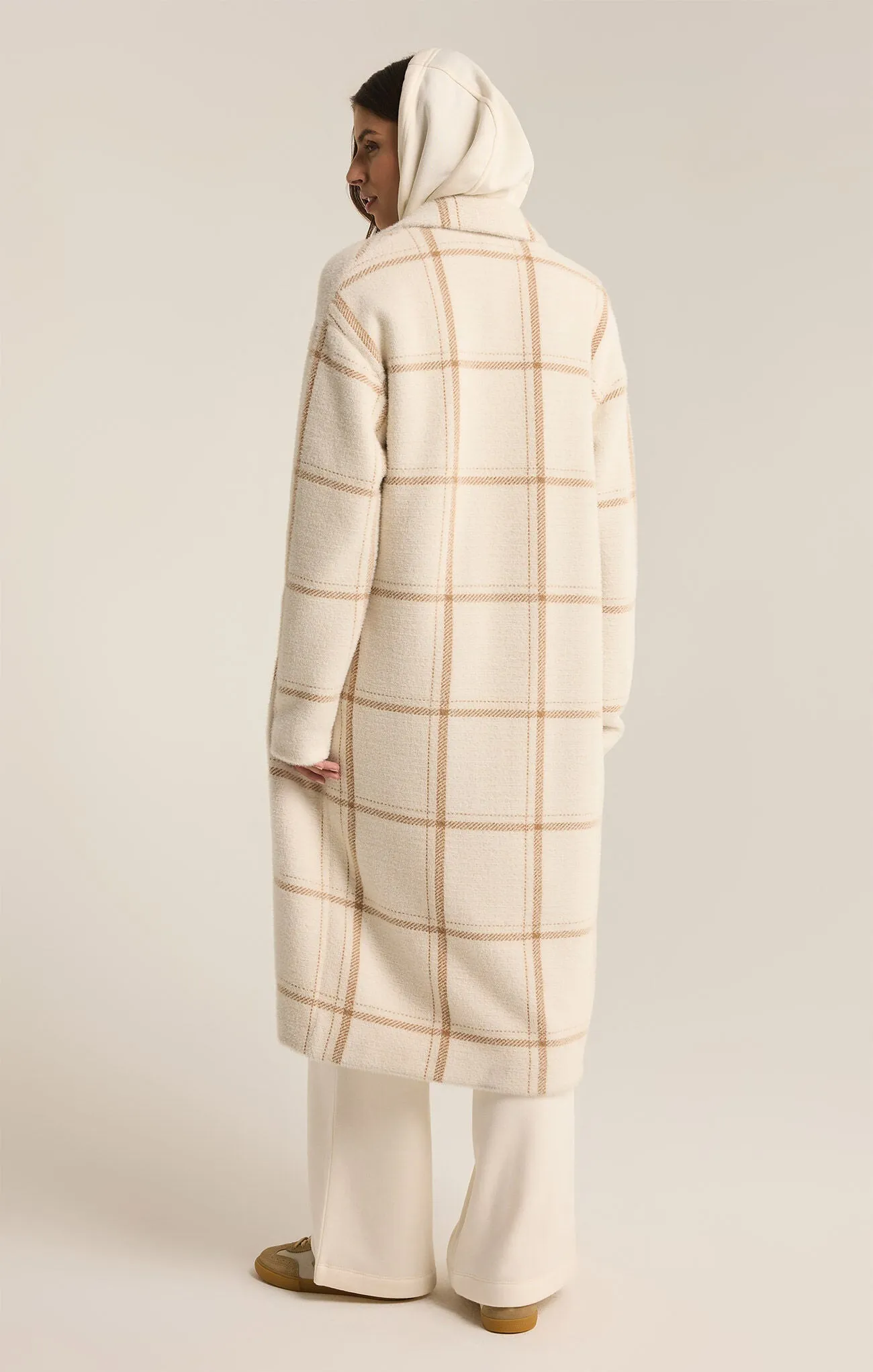 Z Supply Mason Windowpane Coat Sea Salt