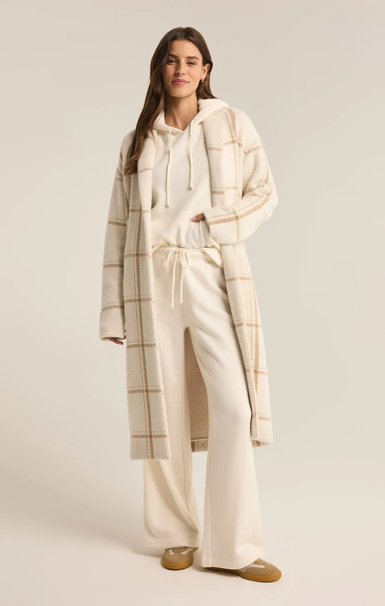 Z Supply Mason Windowpane Coat Sea Salt