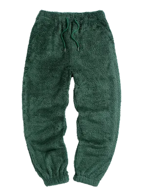 ZAFUL Men’s Fluffy Teddy Beam Feet Plush Fuzzy Warm Pajama Pants Sleepwear Loungewear Trouser with Pockets