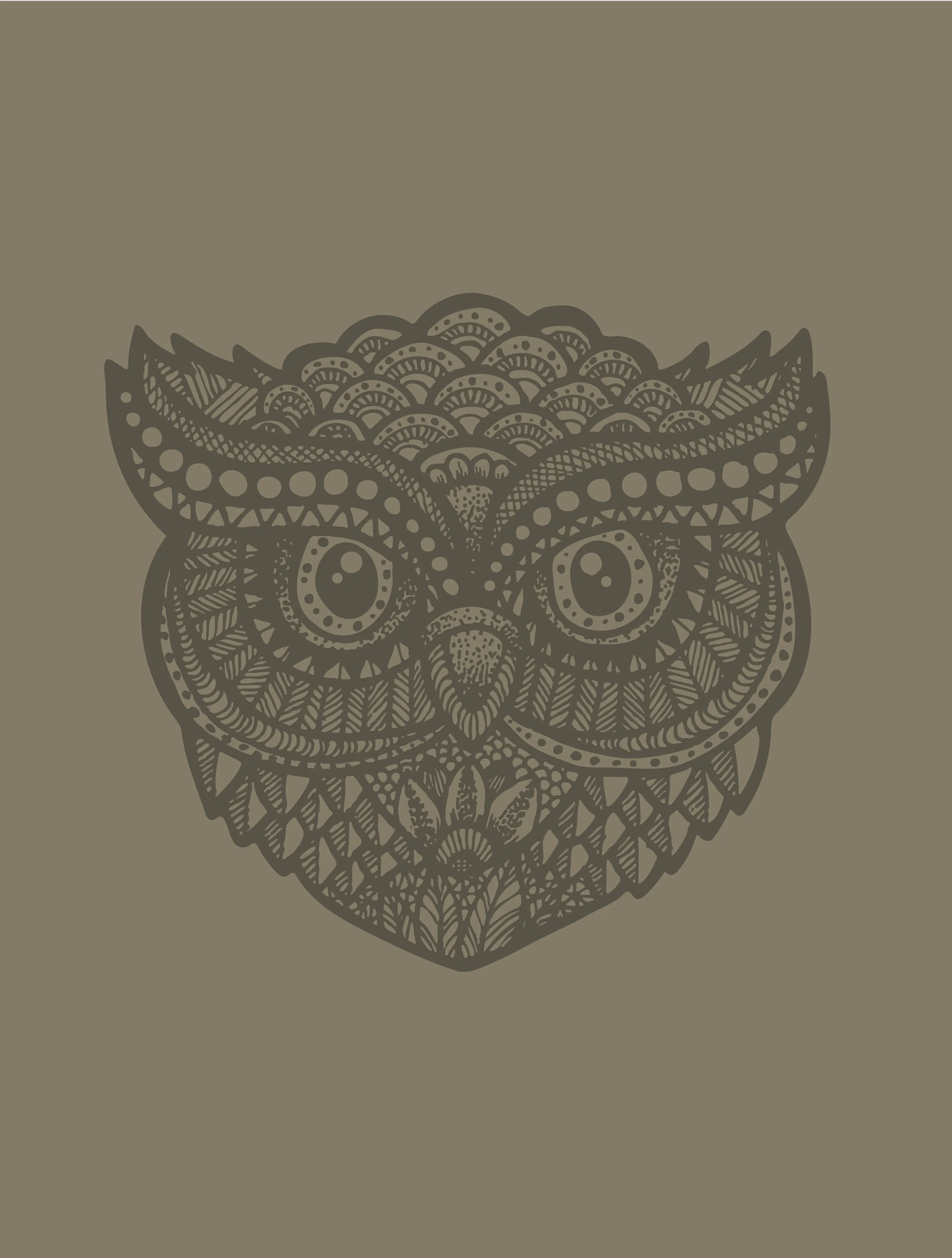 Zentangle Owl · Cropped Tank · Tonal